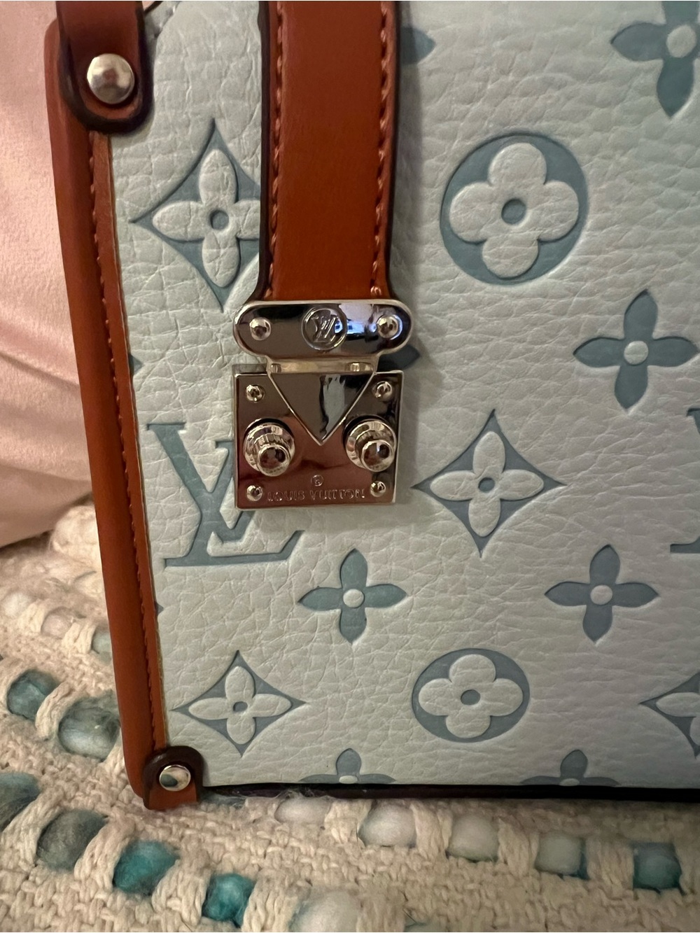 INSPIRED Blue Monogram Mini Trunk Crossbody - Picture 2 of 10